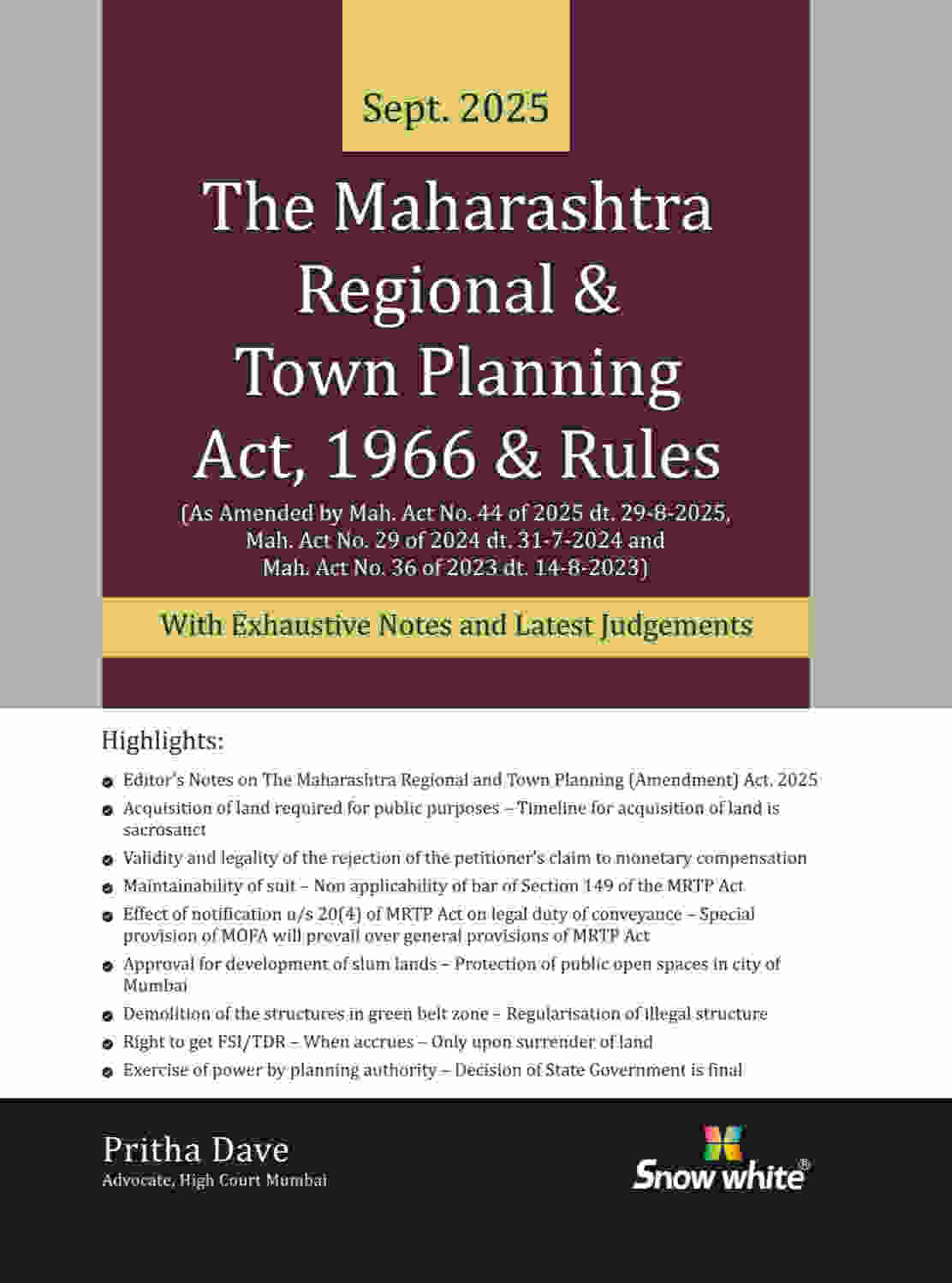 The Maharashtra Regional And Town Planning Act, 1966 & Rules